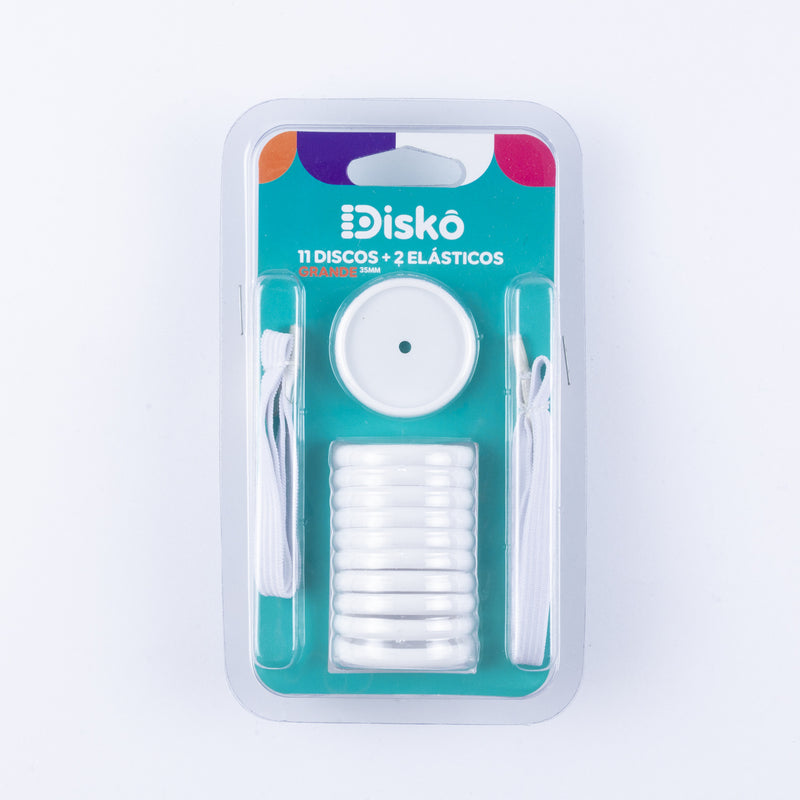 KIT 11 DISCOS + ELASTICO BRANCO 35MM
