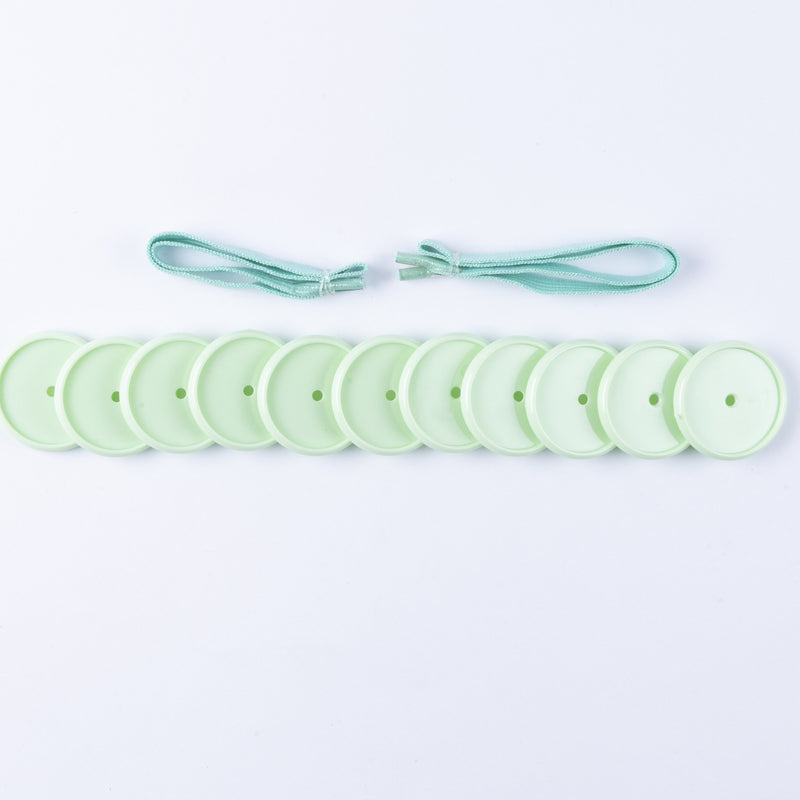 KIT 11 DISCOS + ELASTICO VERDE CLARO 35MM