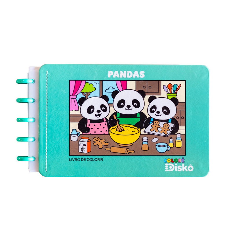 LIVRO COLORIR PANDAS DISCO