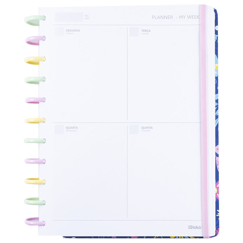 CADERNO UNIVERSITARIO DISKÔ FLOWER